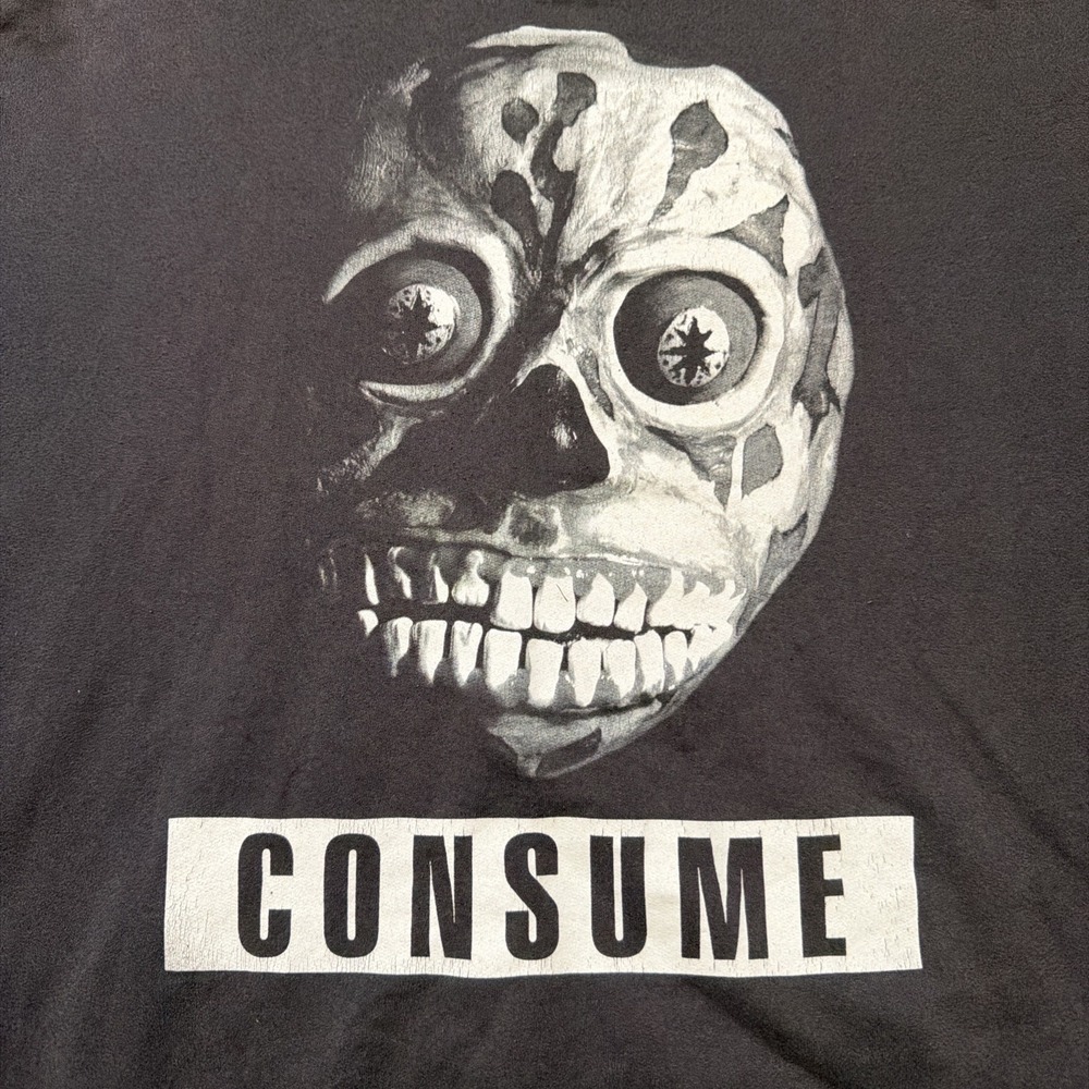 John Carpenter's They Live Graphic Full Zip Hoodie Black Size XXL Consume Y2K